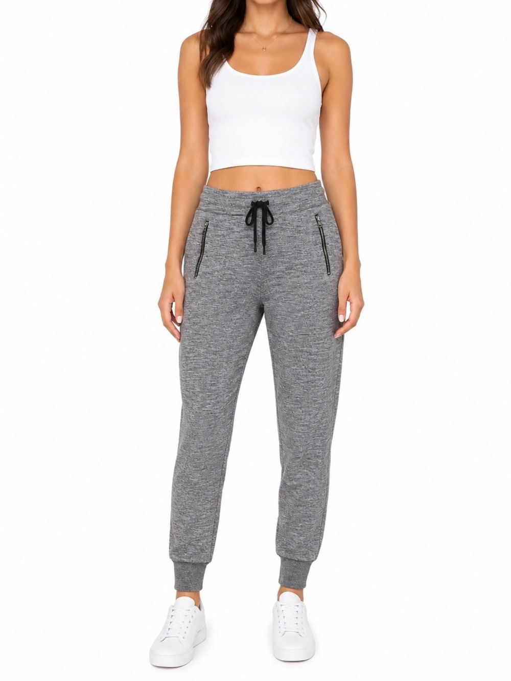 American Eagle Gray Jogger Pants Zipper Pocket Athleisure Size S